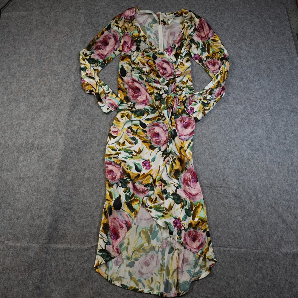 Emilia George Dress Womens Small‎ Maternity Selina Silk Floral High Low Midi